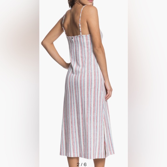 Roxy beach stripe midi dress 4th of July!! - Picture 7 of 13